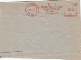 AMOUNT 5.00, BUCHAREST, WOOD COMPANY, MACHINE STAMPS ON COVER, 1990, ROMANIA - Máquinas Franqueo (EMA)