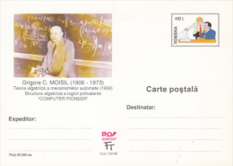 GRIGORE MOISIL, COMPUTERS, PC STATIONERY, ENTIER POSTAL, 1998, ROMANIA - Informática