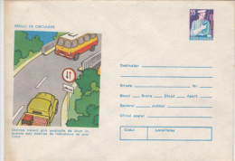 POLICE, ROAD SAFETY, COVER STATIONERY, ENTIER POSTAL, 1975, ROMANIA - Politie En Rijkswacht