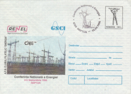 ELECTRIC ENERGY CONFERENCE, COVER STATIONERY, ENTIER POSTAL, 1996, ROMANIA - Elettricità
