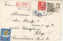 COAT OF ARMS, CHILDRENS DRAWINGS, STAMPS ON REGISTERED COVER, 1969, DENMARK - Cartas & Documentos