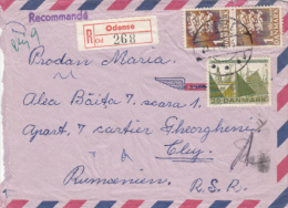 COAT OF ARMS, BOATS, STAMPS ON REGISTERED COVER, 1969, DENMARK - Briefe U. Dokumente