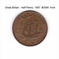 GREAT BRITAIN    HALF  PENNY  1967   (KM # 896) - C. 1/2 Penny