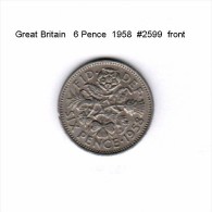 GREAT BRITAIN    6  PENCE  1958   (KM # 903) - H. 6 Pence