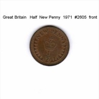 GREAT BRITAIN    HALF  NEW PENNY  1971   (KM # 914) - 1/2 Penny & 1/2 New Penny