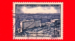 AFRICA Equatoriale - AEF - Congo - Usato - 1956 - FIDES - Ospedale  Brazzaville - 15 - Gebraucht