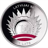 Latvia 2008 1 Lats Silver Coin 90th Anniversary Of Latvia Children 2008 Y - Lettonie