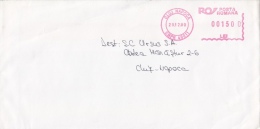 AMOUNT 1500, CLUJ NAPOCA, MACHINE STAMPS ON COVER, 1999, ROMANIA - Franking Machines (EMA)