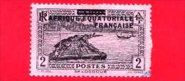 AFRICA Equatoriale Francese - AEF - Usato - 1936 - Gabon Sovrastampato - Fleuve Ogoue-Ogoue River - 2 - Nuevos