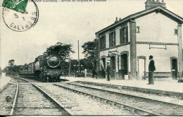 N°33542 -cpa Troarn -arrivée De L'express De Trouville- - Gares - Avec Trains