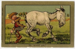 Humor - Umoristica - Bambino Con Cavallo - Ah Would You - Formato Piccolo Non Viggiata - Humorous Cards