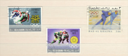 Ras Al Khaima, Skating, Ski, Icehockey, 3 Stamps - Hiver 1968: Grenoble