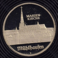 DDR RDA 5 MARK 1989 MARIENKIRCHE MÜLHAUSEN   	KM# 130 PP  PROOF - 5 Marcos