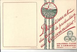 Buvard Grandes Caves De L'Armagnac à Gondrin Dans Le Gers (directement Du Centre De Production) Des Années 1960 - Liquore & Birra