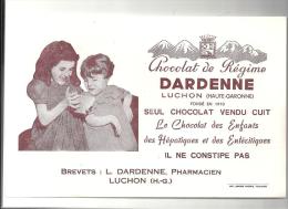 Buvard  Chocolat De Régime Dardenne De Luchon En Haute Garonne Des Années 1960 - Kakao & Schokolade