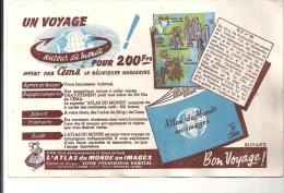 Buvard Un Voyage Autour Du Monde Pour 200 Frs Offert Par La Margarine Céma Des Années 1960 - Lattiero-caseario