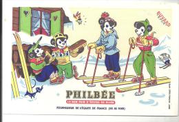 Buvard Philbée Le Bon Pain D´épices De Dijon (Fournisseur De L´Equipe De France De Ski De Fond) Des Années 1960 - Honigkuchen-Lebkuchen