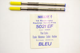 Recharge De Stylo MALLAT 5021 EF Code 20625 Pour Stylos Elysée, Waterman, Colibri, Hechter Ecriture Bleu 2000m - Pens