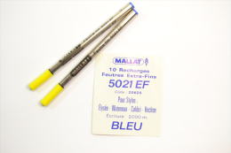 Recharge De Stylo MALLAT 5021 EF Code 20625 Pour Stylos Elysée, Waterman, Colibri, Hechter Ecriture Bleu 2000m - Stylos