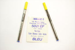 Recharge De Stylo MALLAT 5021 EF Code 20625 Pour Stylos Elysée, Waterman, Colibri, Hechter Ecriture Bleu 2000m - Stylos