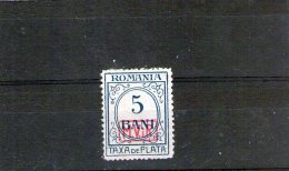 1918 - OCCUPATION ALLEMANDE EN ROUMAINE / Timbre Taxe(PORTO) Mi 1 Et Yv 1 Mlh - Ocupaciones