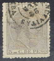 Sello CUBA Colonia Española Alfonso XII, Fechador NUEVITAS (Cuba) Num 100 º - Cuba (1874-1898)