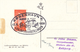 DANEMARK - 1938 - CARTE POSTALE Avec OBLITERATION TEMPORAIRE "DILIGENCE POST" - Cartas & Documentos