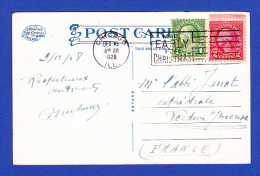 POST CARD -- CACHET  PARFAIT - CHICAGO - DEC.10.1928  -  2 SCANS - Lettres & Documents