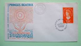 Netherlands Antilles (Curacao) 1965 FDC Cover - Princess Beatrix Of Holland - Crown Cancel - Tree - West Indies