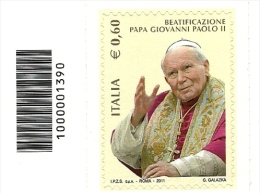 2011 - Italia 3285 Papa Giovanni Paolo II - Codice A Barre ---- - 2011-20: Nieuw/plakker