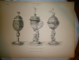 PLANCHE L ART ET L INDUSTRIE  VASES D ORNEMENT DU MUSEE DE DARMSTATD  ANNEE 1886 - Otros Planes