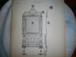 PLANCHE L ART ET L INDUSTRIE  GRILLE ENTOURANT UNE EPITAPHE DE L EGLISE DE LANDSBERG  ANNEE 1882 - Autres Plans