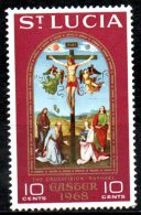 ST LUCIA 1968 Easter Commemoration - 10c Crucified Christ With The Virgin Mary, Saints And The Angels MNH - Ste Lucie (...-1978)