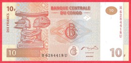 Congo - 10 Francs 2003 UNC / Papier Monnaie - Congo - Demokratische Republik Kongo & Zaire