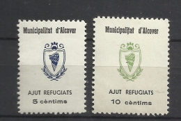 3107-SELLOS ESPAÑA GUERRA CIVIL ALCOVER  LOCALES AYUDA REFUGIADOS AJUT ALS REFUGIATS TARRAGONA .NUEVOS MNH **.MUNICIPALI - Republican Issues