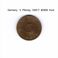 GERMANY    5  PFENNIG  1950 F   (KM # 107) - 5 Pfennig