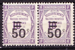 FRANCE TAXE  PAIRE    YT  51   NEUFS *   MH    TB - 1859-1959 Mint/hinged