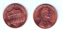 U.S.A. 1 Cent 2010 D Lincoln Bicentennial Shield Reverse - Conmemorativas