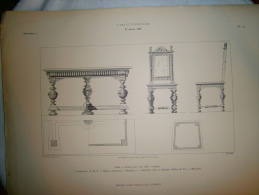 PLANCHE L ART ET L INDUSTRIE TABLE ET CHAISE POUR UNE SALLE A MANGER  ANNEE 1886 - Otros Planes