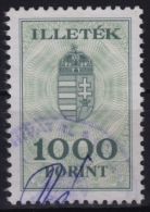 1991 Hungary - Revenue, Tax Stamp - 1000 Ft - Used - Fiscales