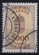 1991 Hungary - Revenue, Tax Stamp - 5000 Ft - Used - Fiscale Zegels