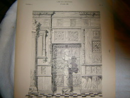 PLANCHE L ART ET L INDUSTRIE BOISERIES DE LA CHAPELLE DES BEAUX ARTS  ANNEE 1886 - Otros Planes