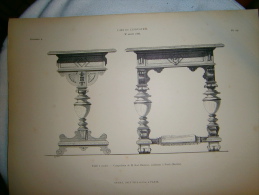 PLANCHE L ART ET L INDUSTRIE TABLE A COUDRE  ANNEE 1886 - Autres Plans