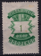 1945 Hungary - Revenue, Tax Stamp - 1000 AP - MNH - Revenue Stamps