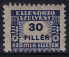 1948 Hungary - FISCAL BILL Tax - Revenue Stamp - 30 F - MNH - Fiscale Zegels