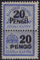 1945 Hungary - FISCAL BILL Tax - Revenue Stamp - 20 P Overprint - Used - Fiscali