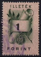 1952 Hungary - Revenue, Tax Stamp - 1 Ft - Canceled - Fiscaux