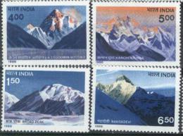 1988 India - Himalaya 4v., Himalayan Peaks, Mountains, Scenic Views, Geography, S.G 1312/15 MNH - Volcanos