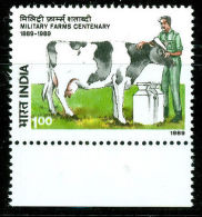 1989 India - Military Farms Centenary 1v., Cow, Milk , Michel 1228 Yvert 1030  MNH - Vaches