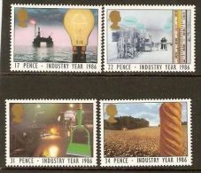 1986 Great Britain - Industrial Year 4v., ,Siderurgy, Sea Oil Industry, Grains, Research,  Michel 1056/59  MNH - Aardolie